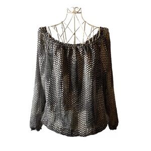 WOMENS WHITE HOUSE BLACK MARKET  BLOUSE LARGE